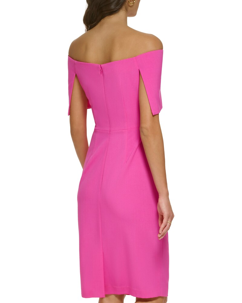 Vince Camuto Off-The-Shoulder Sheath Fuchsia ID-ZQQN6452