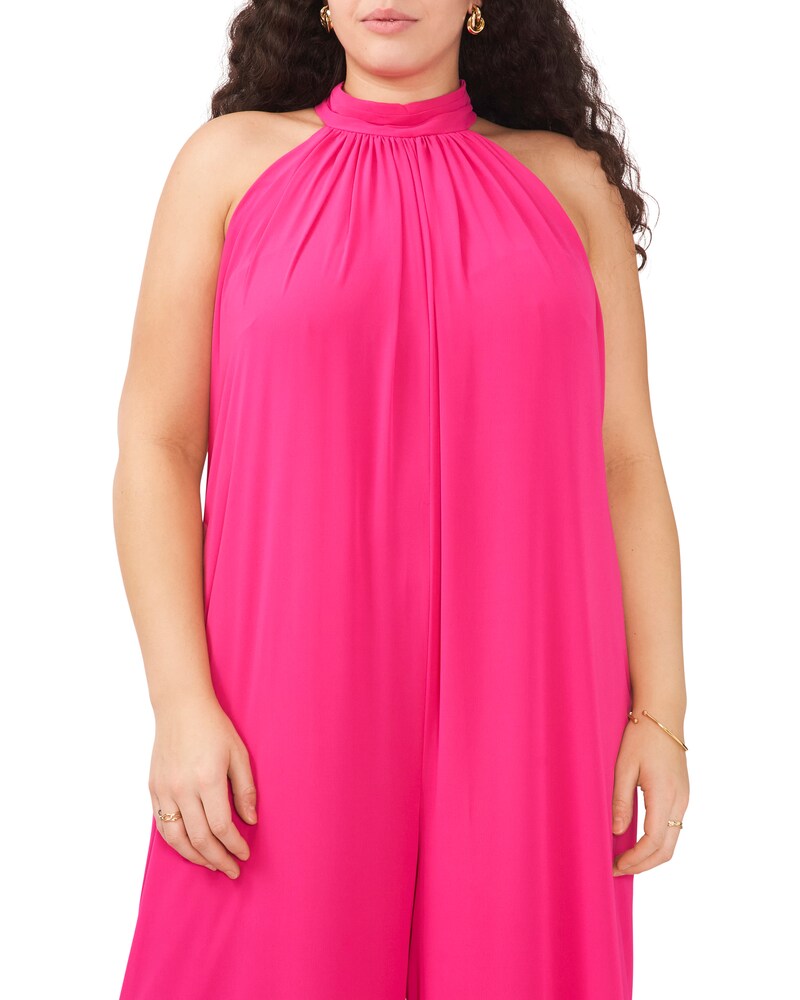 Vince Camuto Halter-Neck Wide-Leg Jumpsuit (Plus Size) Pomegranate Pink ID-ZRKR8938